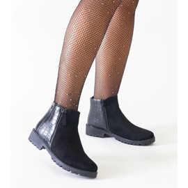 D/CEO Mustat nilkkurit krokotiilinahkakuvioinnilla, ekologinen mokkanahka Mifsada