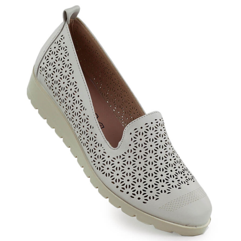 Naisten kengät aukiolojen nousussa Beige M. Daszyński MR1628-20