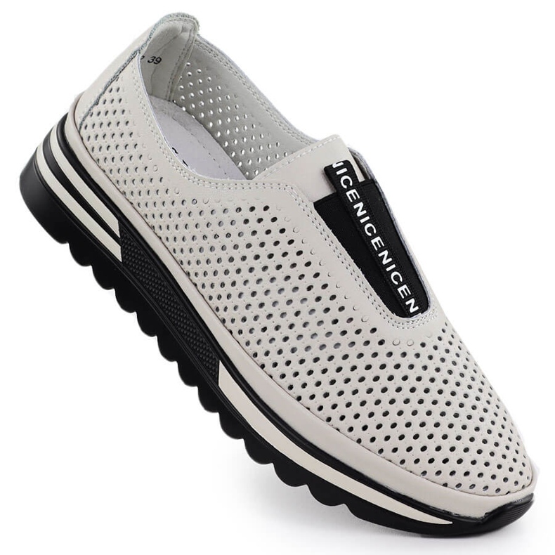 S.Barski Naisten nahkakengät, Openwork Beige S. Barski LR51-672