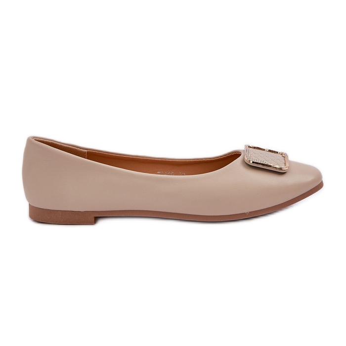 Eco Leather Ballerinas beige -sisustuksella