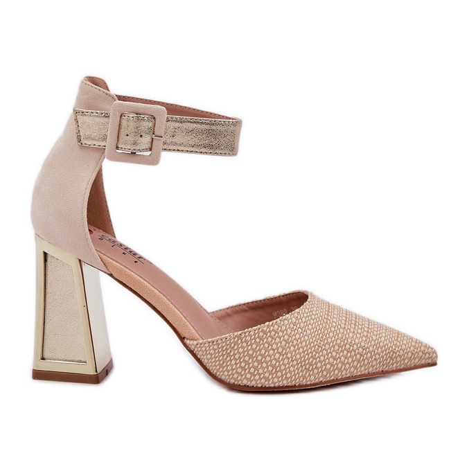 Postin sandaalit terävillä varpaisilla kullalla kultainen