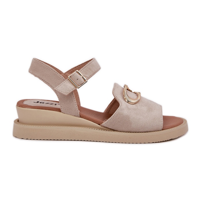 Jezzi Naisten kiilan sandaalit koristeella beige