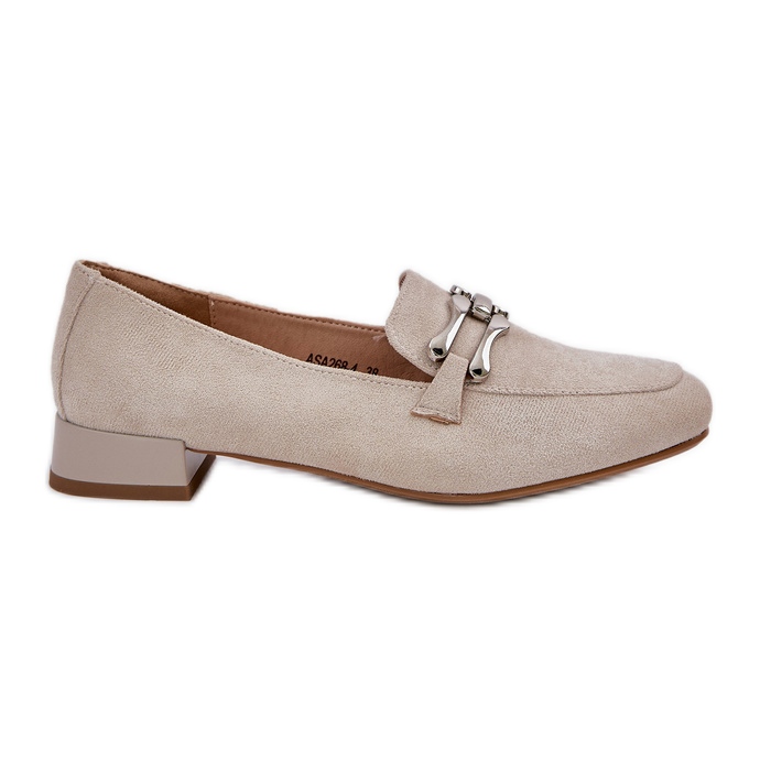 Jezzi Mokkasiinit koristeella herkällä kantapäällä ekologinen beige