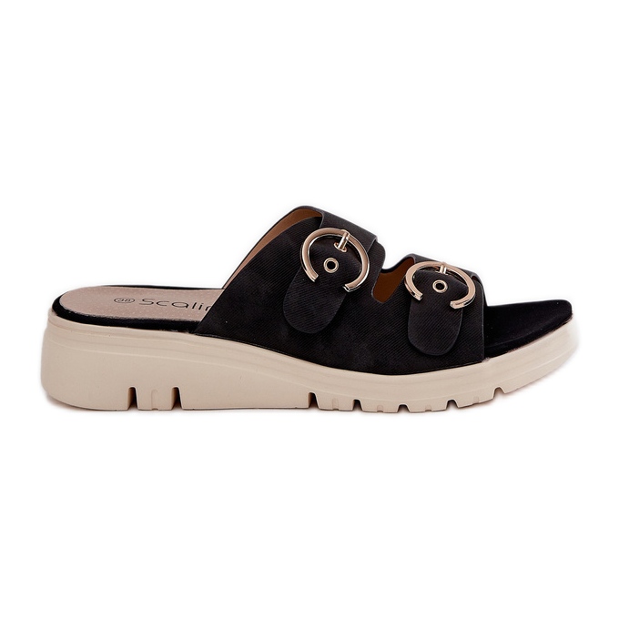 Kevyet naisten kiilat mustalla solkilla