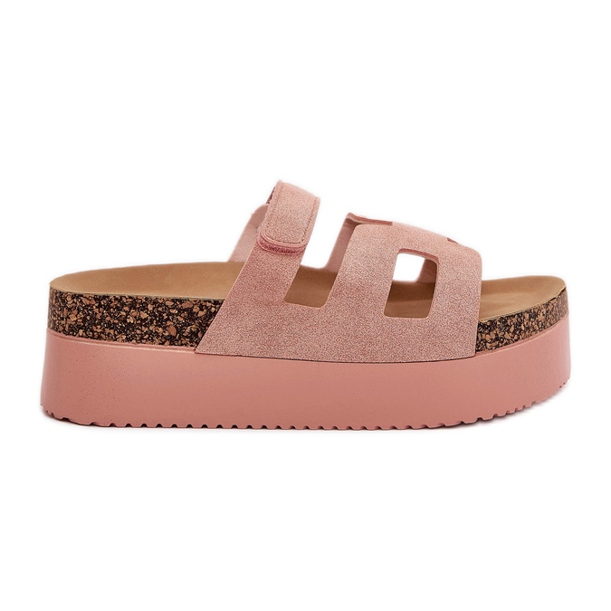 Tossut massiivisella alustalla vaaleanpunainen