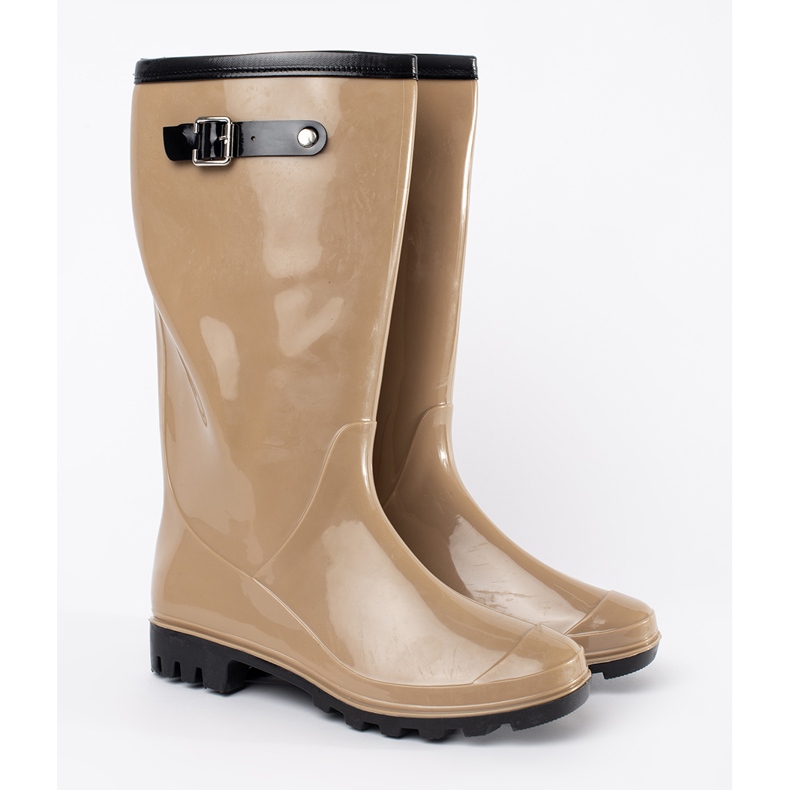 Beige lakattu naisten galoshes