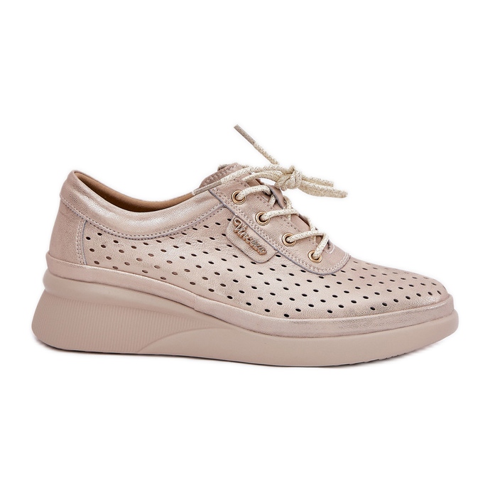 Vinceza Naisten nahkaurheiluurheilu urheilu nukkuva kengät kultainen