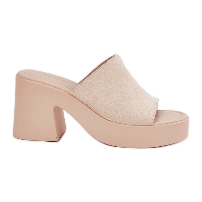 Naisten tossut postitse ja alustalla beige