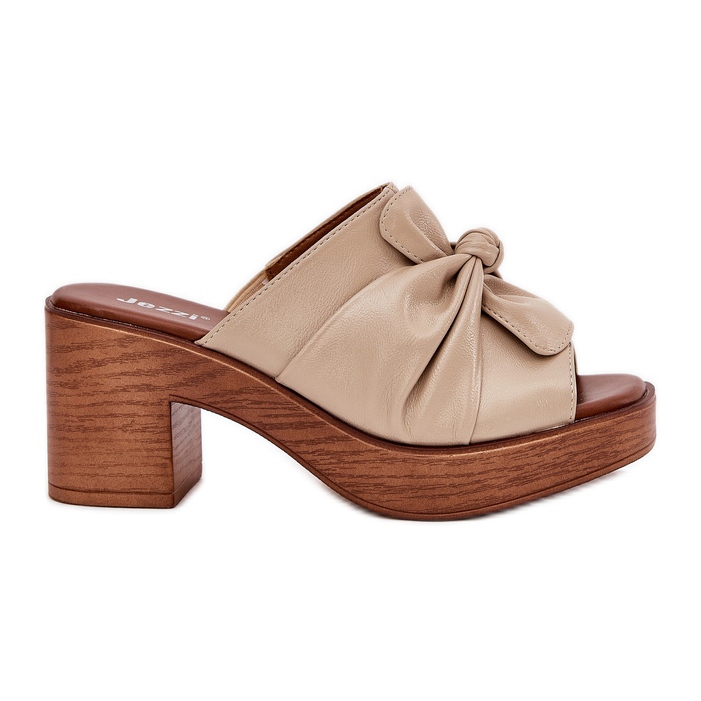 Naisten flip flops ekologisessa postitse beige