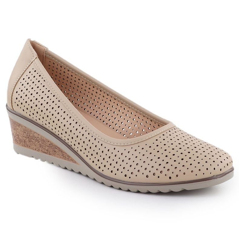Naisten pumput Openwork Shoes Beige Vinceza 58461