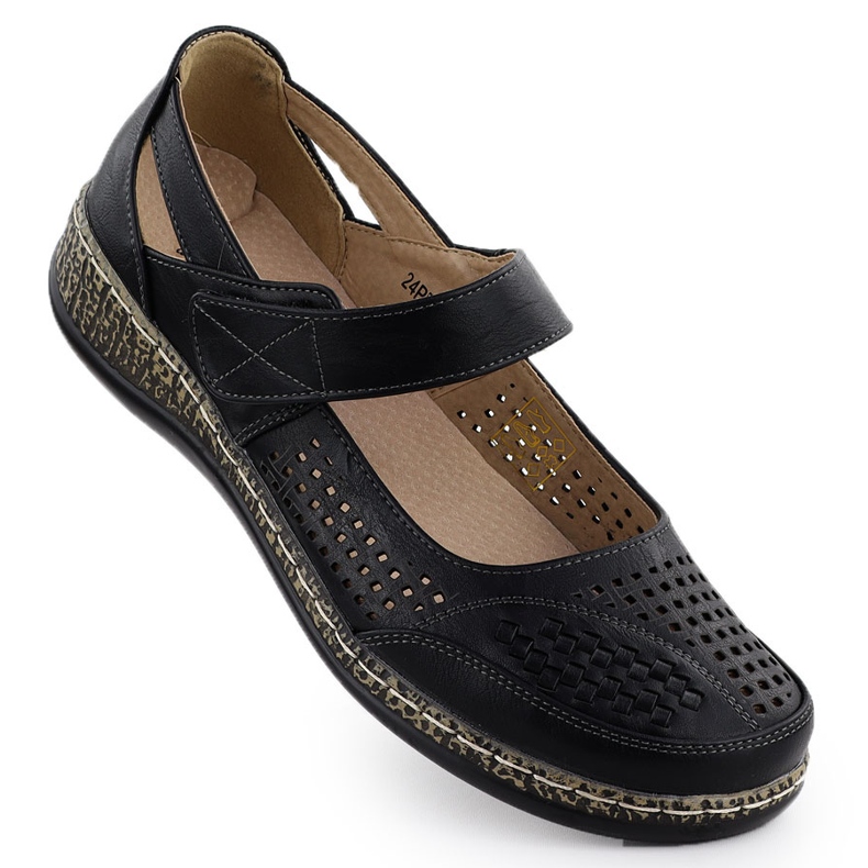 Naisten kengät tarranauhaa varten Black Unisoft 7026 musta