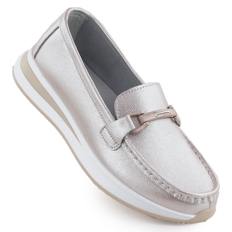 Nahka-mokkasiinikengät Pearl-alustalla Pink S.Barski Gr51-598 vaaleanpunainen