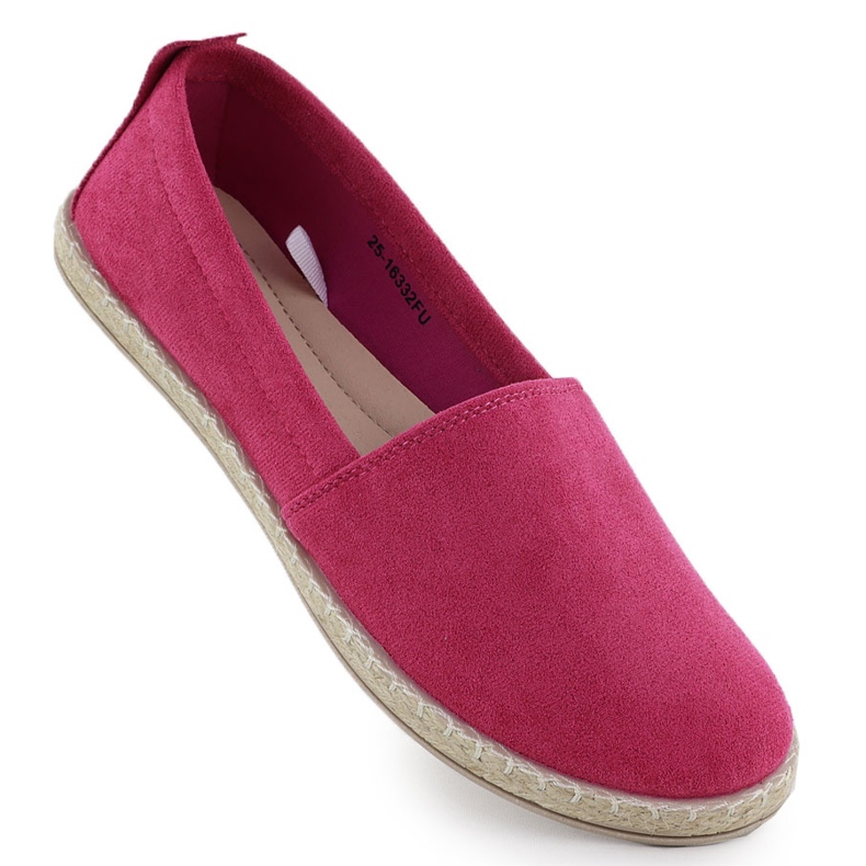 Espadrilles Naisten liukuminen -mokkanahka Fuchsia potocki PY16332 vaaleanpunainen