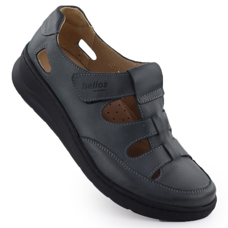 Naisten nahkakengät Helios 437 -grafiittisesta tarrana harmaa