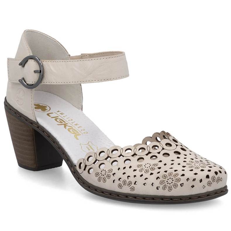 Naisten nahka sandaalit Rieker 40902-60 beige -postissa