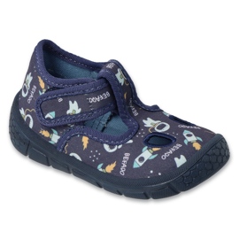 Befado tummansiniset lasten tossut tarranauhalla 630P018 Soft-B sininen