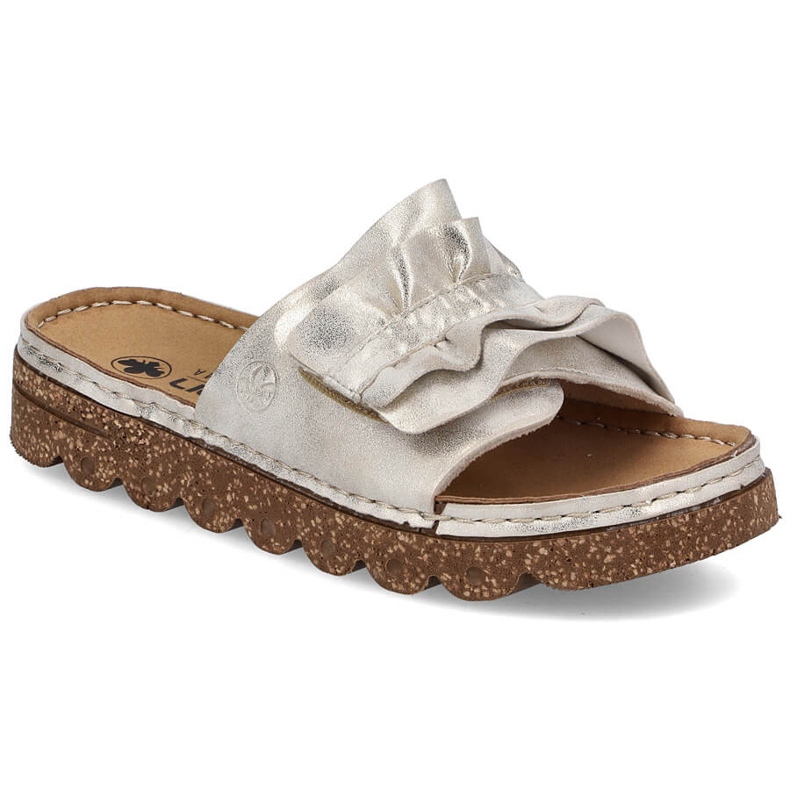 Naisten flip flops lavalla Golden Rieker V8763-60 kultainen