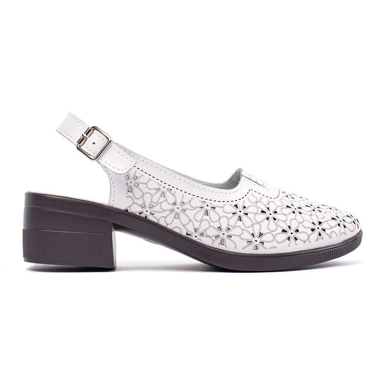 Goodin Valkoiset maalattu matalalla olevat sandaalit valkoinen