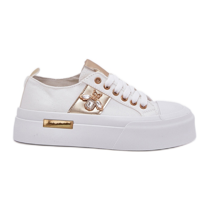 Naisten lenkkarit laiturilla koristeellisella yksityiskohdilla valkoinen