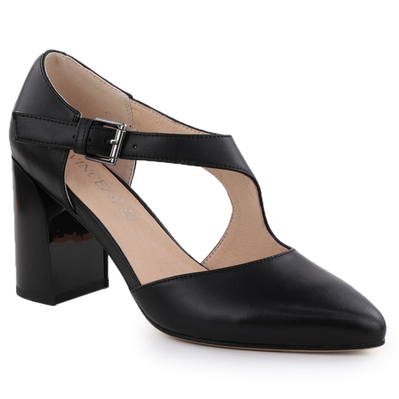 Nahkapumput pylväskengissä mustalla Vinceza 91133 -nauhalla