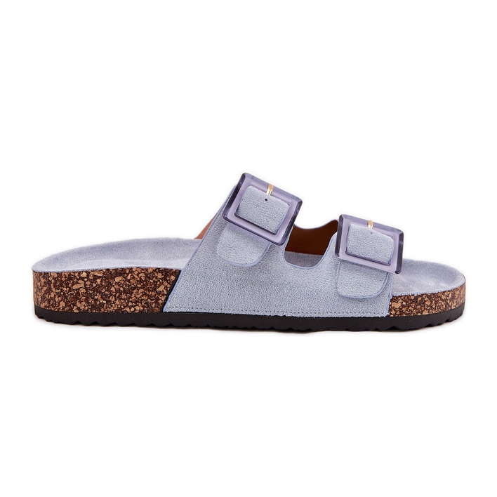 Naisten flip flops kiinnittimellä korkkipohjainen sininen