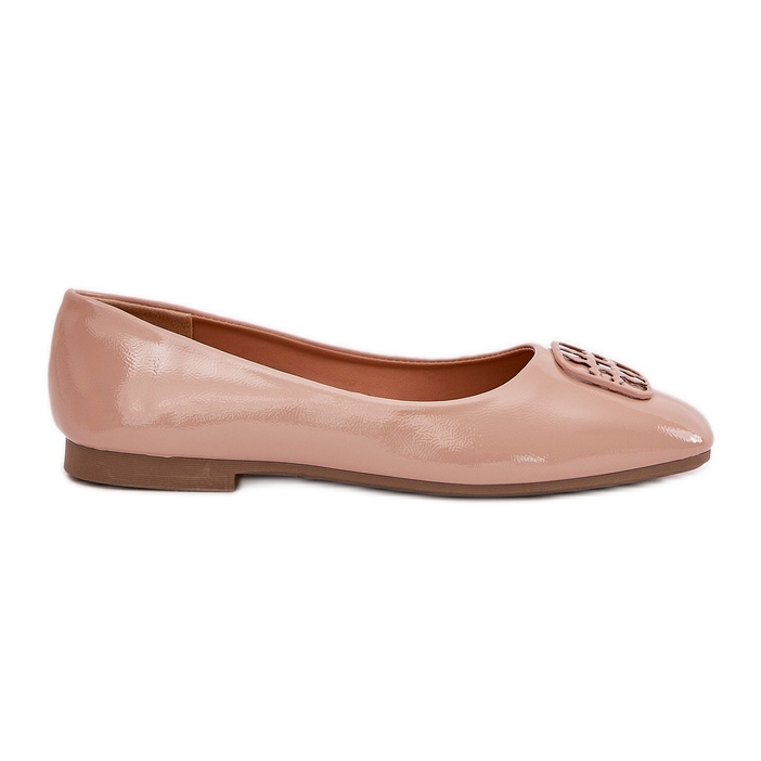 Maalattu tyylikkäät naisten balleriinit koristeellisella Vinceza 17377 beige -yksityiskohdilla