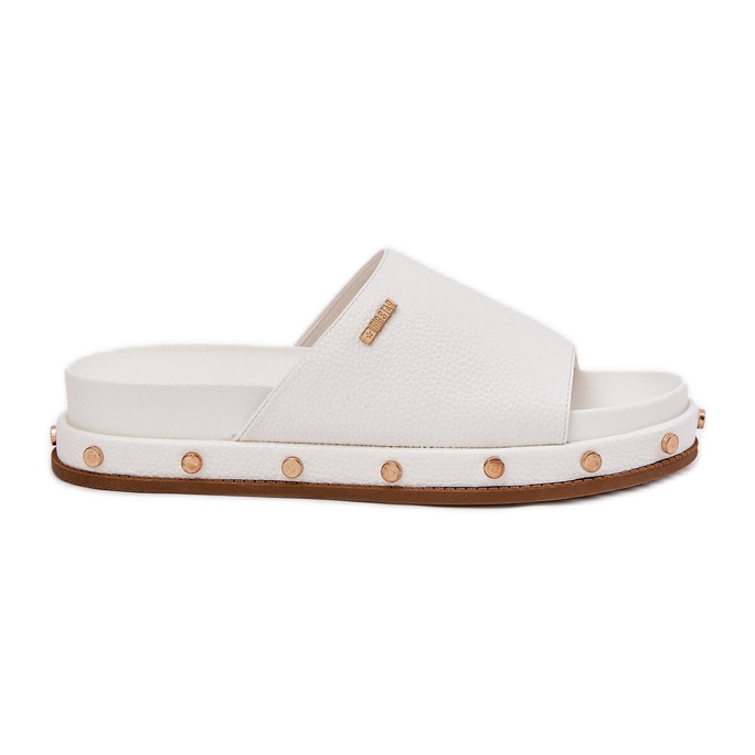 Naisten flip flops lavalla Big Star RR274216 -valkoisten nastat valkoinen