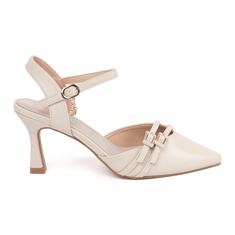 Goodin Kevyet beige pumput avoimella kantapäällä