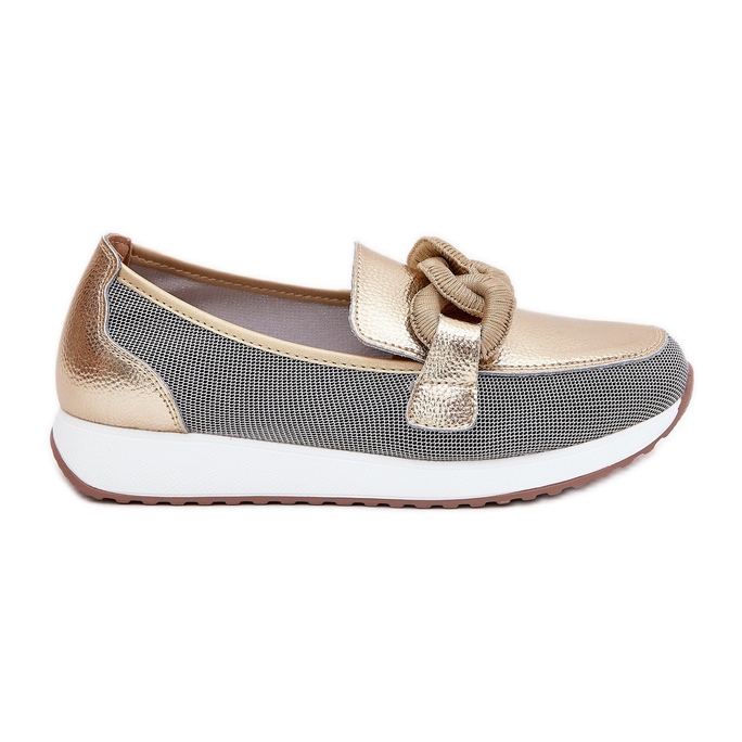 S.Barski Naisten nahkaiset leipät koristeella LR51-966 kulta kultainen