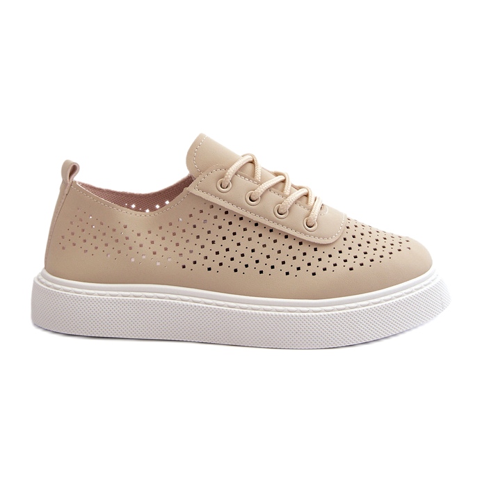 Openwork Sneakers -lenkkarit beige -alustalla