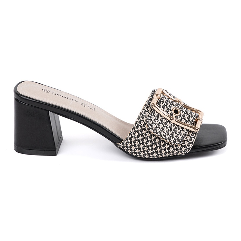 Goodin Tweed mustavalkoiset tossut postitse valkoinen