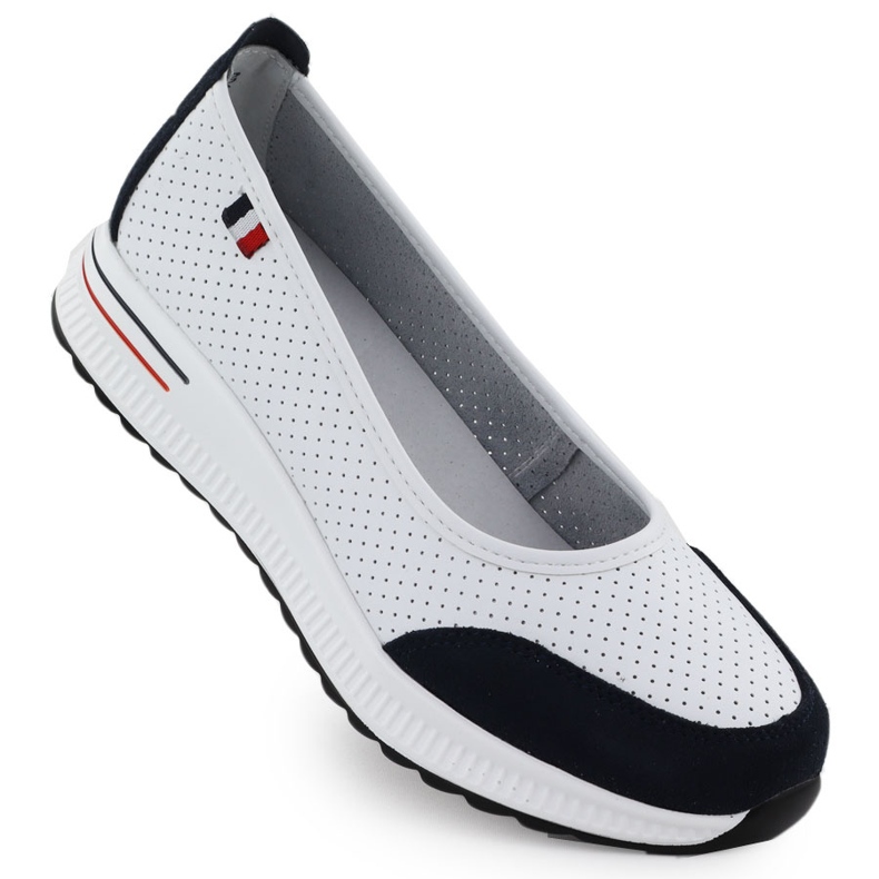 AVEUTTEET Nahkaballeriinit valkoisella Filippo 6134 -alustalla valkoinen