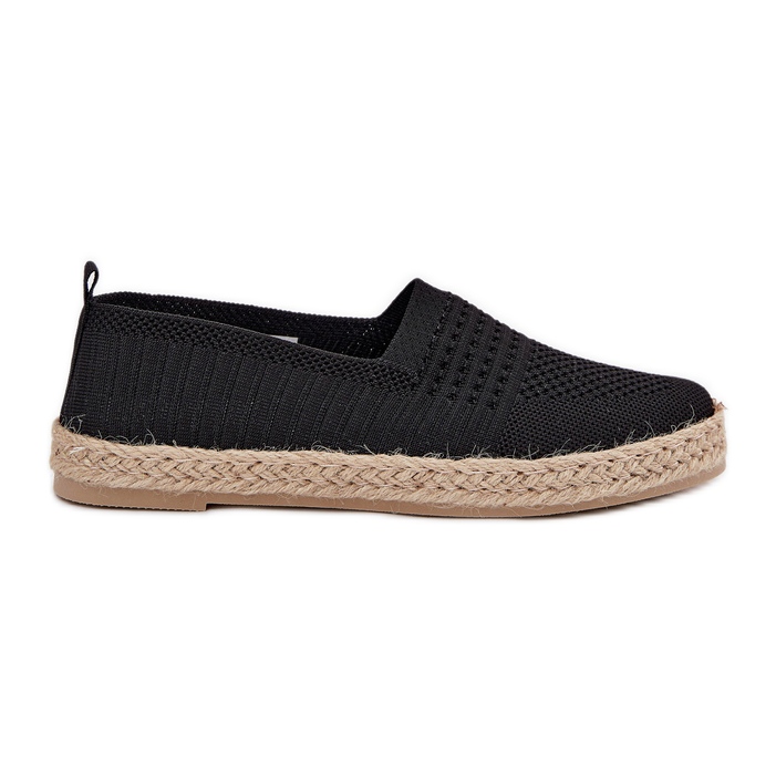 Naisten espadrilles Vinceza Braid 13624 mustalla
