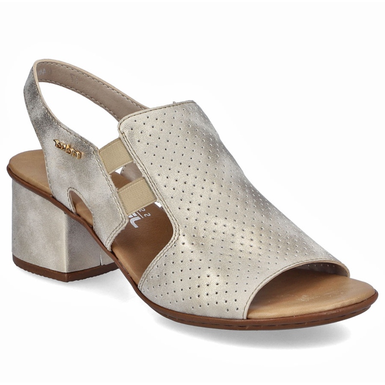 Naisten korkokengät sandaalit Golden Rieker 64665-60 kultainen