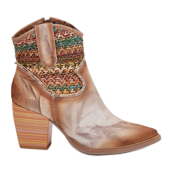 Cowboy-nahkakengät postitse koristeellisella Maciejka-punoksella 06810-29 multikolor monivärinen