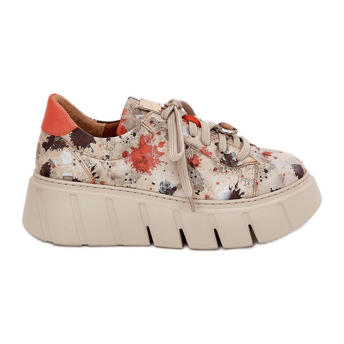 Nahka-lenkkarit Maciejka-alustalla 06891-18 beige