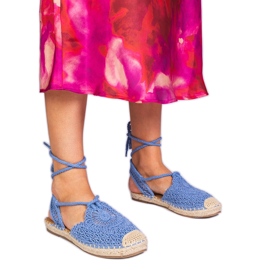 Litteä espadrilles siniset sandaalit sininen