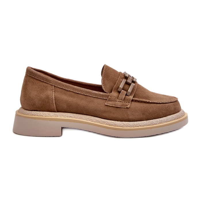 S.Barski Litteä kanta-mokkasiinit, joissa on TW101-pronssi-tai beige