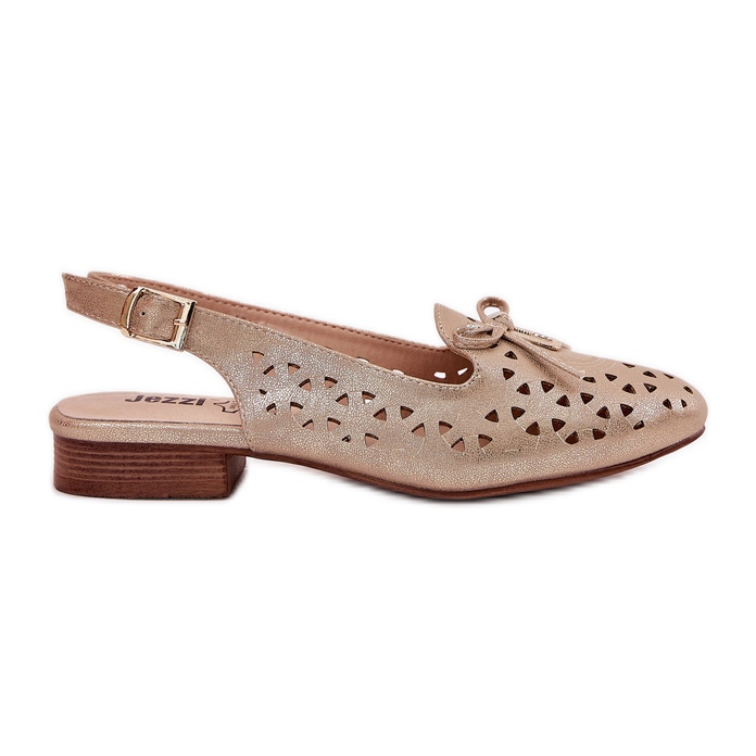 Jezzi Avointyöt baleriinit avoimella kultaisella kantapäällä kultainen