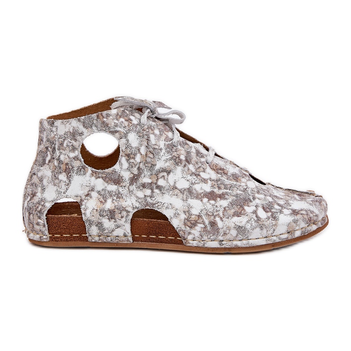 Kuvioitu nahka Maciejka Boots 03426-46 Valkoinen ja beige