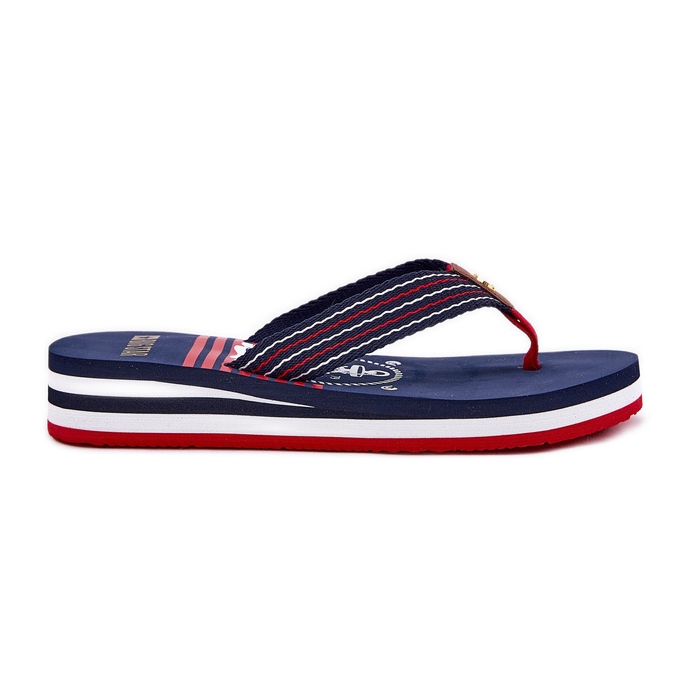 Naisten flip -Flops Flip -Flops Wedge Big Star RR274A126 Navy Blue sininen
