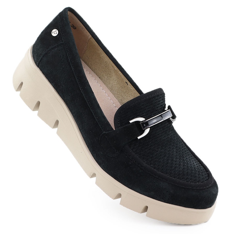 Naisten nahkakengät häät musta Filippo 7002