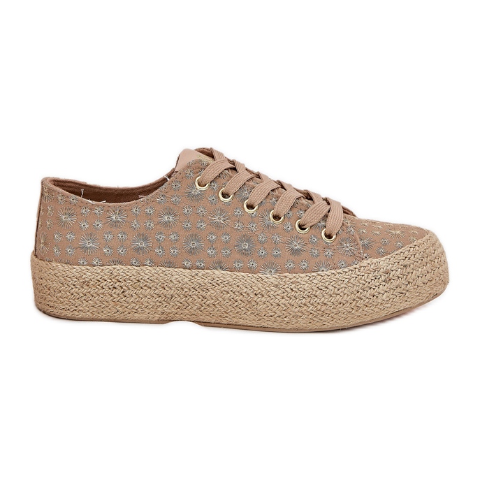 Postualisoi naisten lenkkarit laiturilla Lee Cooper LCW-25-08-3646L Khaki Braidin kanssa beige