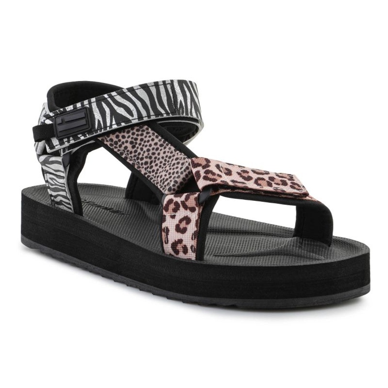 Sandaalit D.Franklin Forest High Strips Animal Print DFSH404002-ABLA musta
