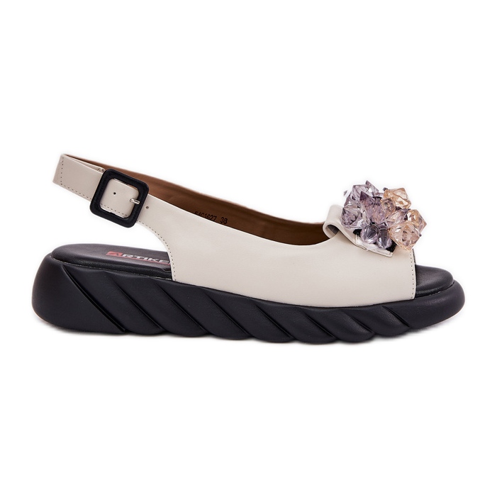 Naisten nahkaiset sandaalit Artiker 54C1627 -kiteillä beige