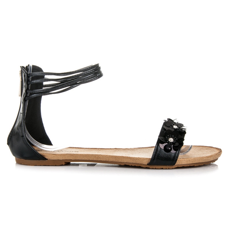 Abloom Litteät sandaalit liukusäätimellä musta