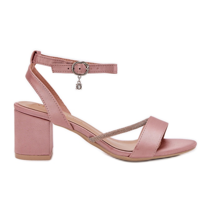 Naisten sandaalit pylväällä Vinceza 20268 vaaleanpunaisella zirkonilla vaaleanpunainen