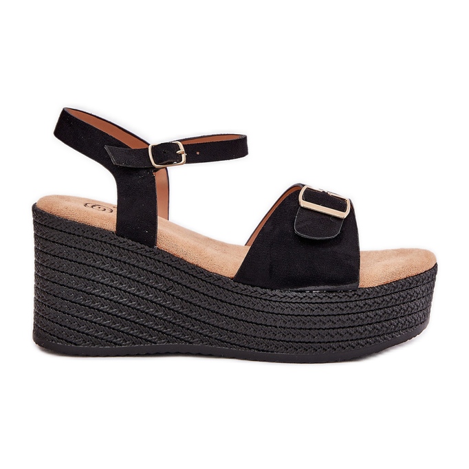 Inna Naisten sandaalit kiilalle mustalla solkilla