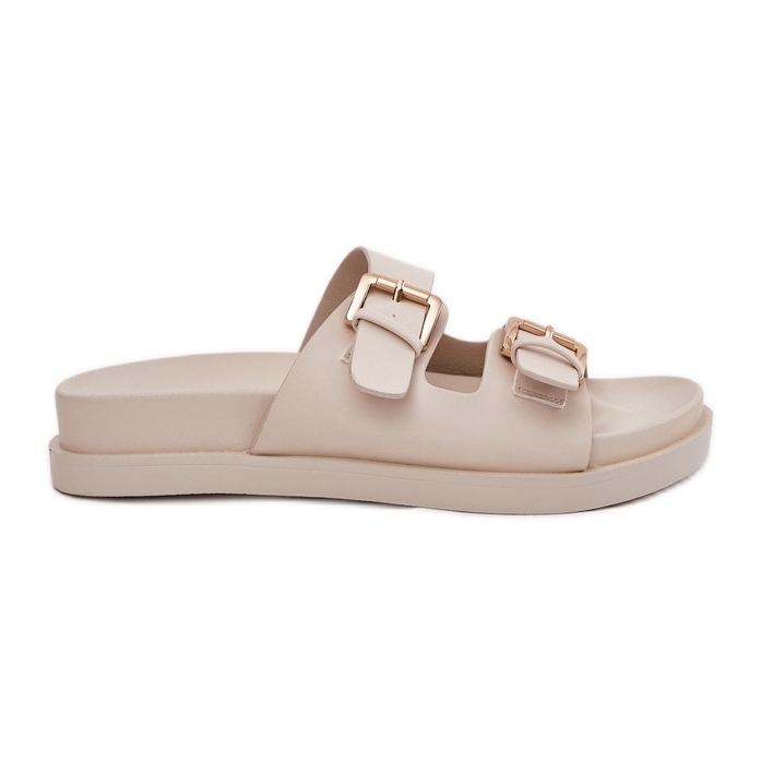 EVento Naisten flip flops kultaisilla solkilla beige