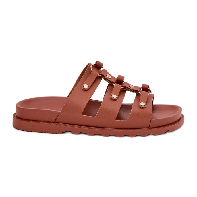 Inna Naisten tossut kameliraidoilla ruskea